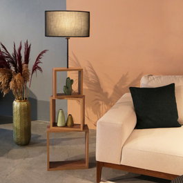 Opviq AYD - 2901 Lámpara de Pie de Madera Negra